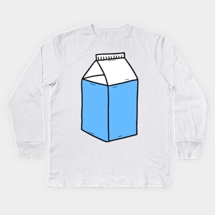 cute blue Milk carton Kids Long Sleeve T-Shirt